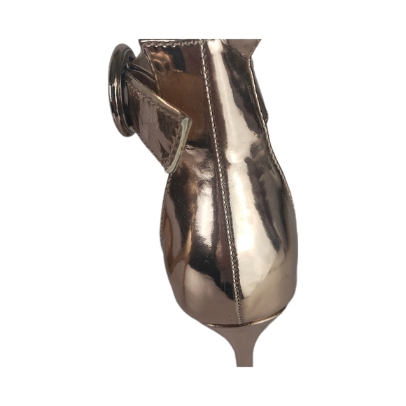 Shaeland Charming Ankle Strap Rounded Buckle Open Toe Stiletto. Rose Gold Sz 7 - Picture 9 of 15